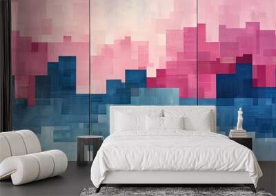 Vibrant Abstract Expressionism: Harmonious Chaos in Three Panels Wall mural