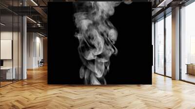 Smoke or steam on black isolated background for insertion image in overlay mode_ Wall mural