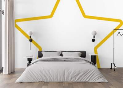 Star shape. Star icon. 5 Five Stars customer product rating review flat icon for apps and websites. Yellow star Rating symbol vector. Wall mural