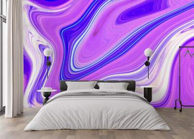 Ilustrim i linjave shum ngjyr sh me ngjyra blu, magenta dhe t bardha Wall mural