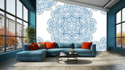 Blue seamless pattern. Wall mural