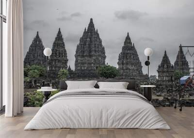 View of the Temple of Candi Prambanan. Wall mural