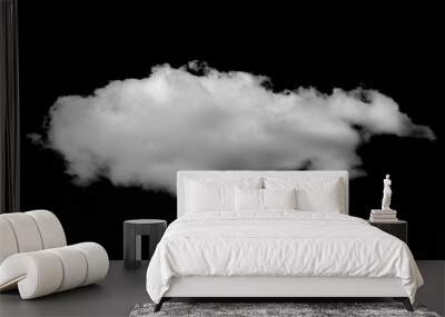 White cloud on a black isolated background for pasting in image in overlay mode Wall mural