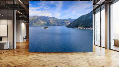 Panoramic view of Kotor Bay in Montenegro. Wall mural