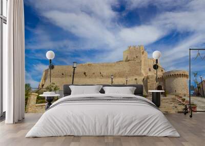 Walls of the fortified citadel on the island of San Nicola, in the Tremiti islands: the Abbey of Santa Maria a Mare fortified complex, (Apulia, Italy) Wall mural