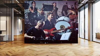 Performance of rock group and orchestra. Wall mural