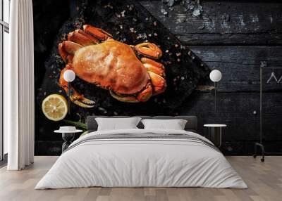 Sea delicacies. Fresh seafood. Crab. Wall mural