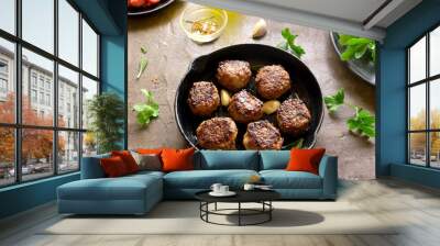 Minced meat cutlets Wall mural