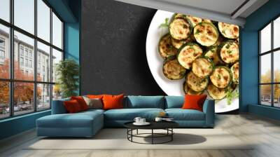 Roasted zucchini on plate Wall mural