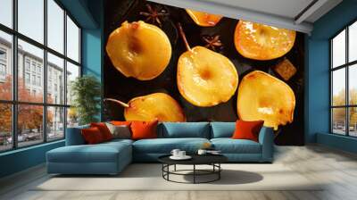 Vanilla poached pears Wall mural