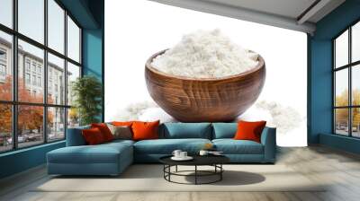 Isolated bowl with manioc flour also called tapioca on white background Wall mural