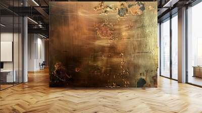 Polished brass surface antique copper plate texture Wall mural