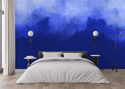 blue cloud and white smoke in sky abstract watercolor background vector Wall mural