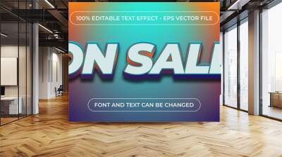 blue on sale 3d editable text effect with gradient color Wall mural