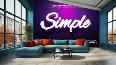 simple 3d editable text effect Wall mural