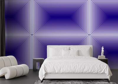 Illusion - Futuristic tunnel. Futuristic Random of Infinite Rectangle Tunnel.  Futuristic pattern - distortion effect.  Abstract background, seamless pattern, with optical illusion effect Wall mural