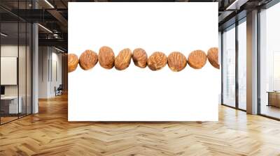 Almond nuts isolated with white background. Wall mural