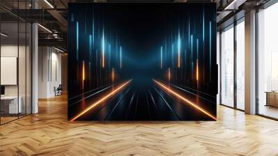 Abstract neon lights futuristic background Wall mural