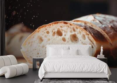 Close up of a white bread Wall mural