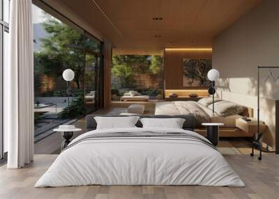 Modern house bedroom interior Wall mural