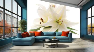 Bouquet of white lilies Wall mural