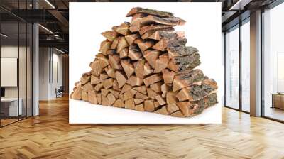 Pile of firewood. Wall mural