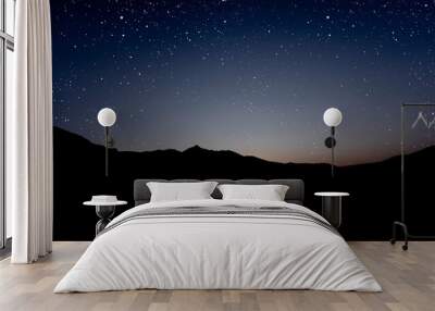 a Night sky panorama with stars and moon Wall mural