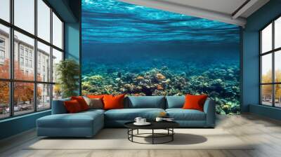 a Underwater coral reef on the red sea Wall mural