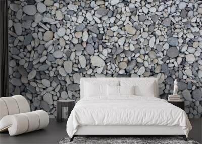 Nature background from gray sea pebbles Wall mural