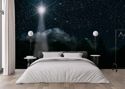 star indicates the christmas of Jesus Christ. Wall mural