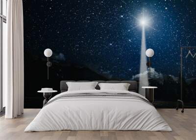 The star indicates the christmas of Jesus Christ. Wall mural