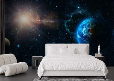 View of the earth from the moon. Elements of this image furnished by NASA Wall mural