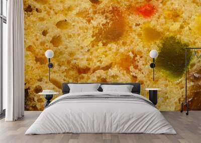 Close up fruit cake stollen as food background Wall mural