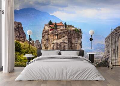 Monastery of the Holy Trinity i in Meteora, Greece Wall mural