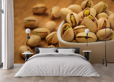 roasted pistachio nuts seed with shell Wall mural