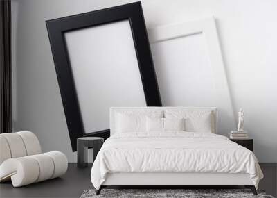 top view of two black and white wood photo frame Wall mural