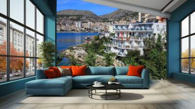 Resort hotels and panorama of Saranda Wall mural