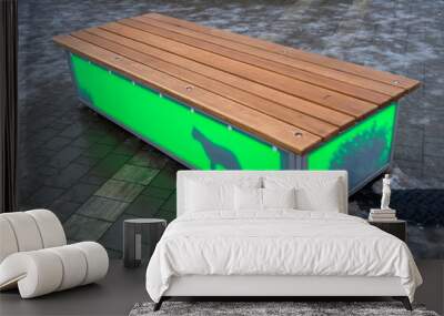 Interactive bench with LED screen Wall mural