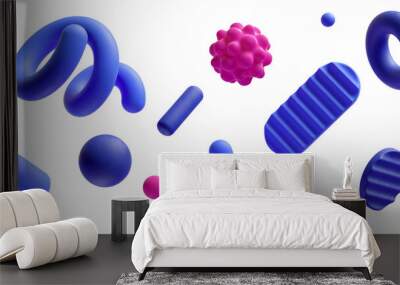 3d abstract geometric shapes set, 3d rendering design elements Wall mural