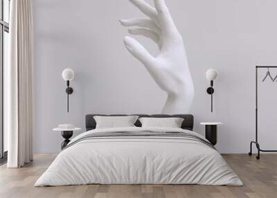 Beautiful painted index pose arm, showing abstract white hand gesture 3d rendering Wall mural