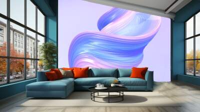 Fluid swirl vivid design element, abstract 3d rendering shape creative colorful gradient background Wall mural