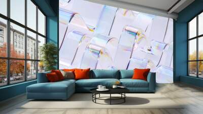 Glass or plastic fiber macro abstract background 3d rendering, futuristic modern technology, chromatic reflection effect Wall mural