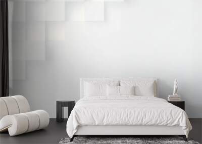 White abstract texture. Vector 3d geometric background Wall mural