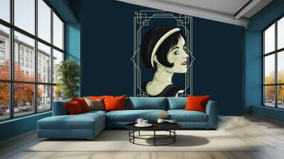 art deco woman head Wall mural