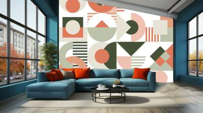 Retro colourful geometric seamless pattern Wall mural