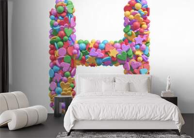 Colorful candy font. Letter H. Wall mural