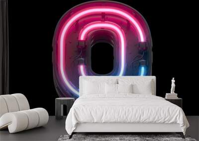 Ultraviolet neon futuristic font. Wall mural