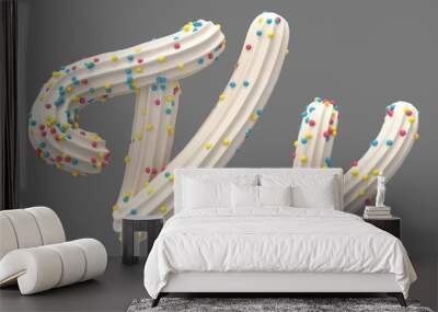 White cream candy font
 Wall mural