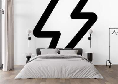 lightning bolt line icon PNG image transparent background Wall mural