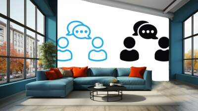 people talking icon set. line and flat style icon symbol sign collections, vector illustration Wall mural